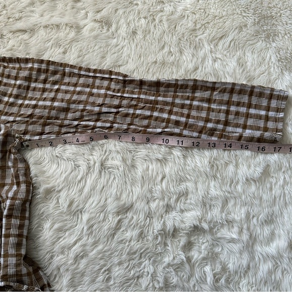 Madewell Shirt Westover Top Button Front in Sandown Plaid Weathered Olive 6 - Picture 12 of 12